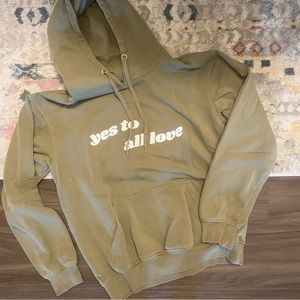This Common Love “Yes To All Love” Olive Green Hoodie